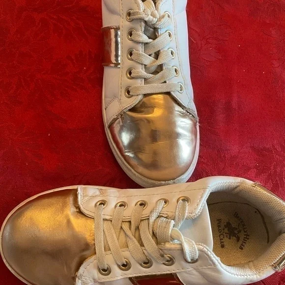 Beverly Hills Polo Club girls metallic rose gold fashion sneakers-Pre loved - Picture 7 of 8